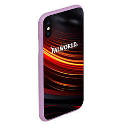 Чехол iPhone XS Max матовый Palworld logo black orange, цвет: 3D-сиреневый — фото 2