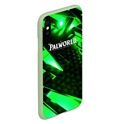 Чехол iPhone XS Max матовый Palworld logo green neon, цвет: 3D-салатовый — фото 2