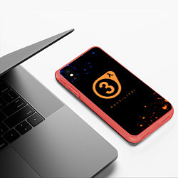 Чехол iPhone XS Max матовый Half life краски текстура брызги, цвет: 3D-красный — фото 2