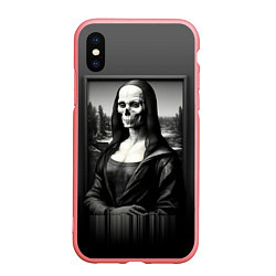 Чехол iPhone XS Max матовый Мона Лиза Black skull, цвет: 3D-баблгам