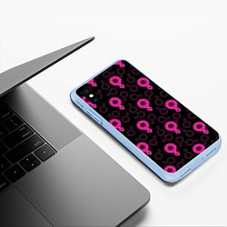 Чехол iPhone XS Max матовый Женский знак венеры, цвет: 3D-голубой — фото 2