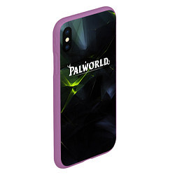 Чехол iPhone XS Max матовый Palworld логотип абстрактный объемный фон, цвет: 3D-фиолетовый — фото 2