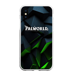 Чехол iPhone XS Max матовый Palworld логотип абстракт объемные плиты, цвет: 3D-белый