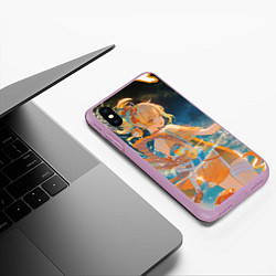 Чехол iPhone XS Max матовый Genshin Impact Ёимия smile, цвет: 3D-сиреневый — фото 2