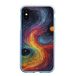 Чехол iPhone XS Max матовый Звездный вихрь абстрактная живопись, цвет: 3D-голубой