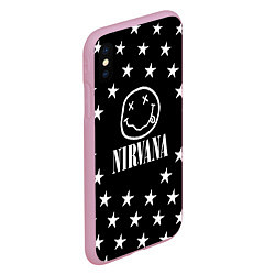 Чехол iPhone XS Max матовый Nirvana stars steel, цвет: 3D-розовый — фото 2