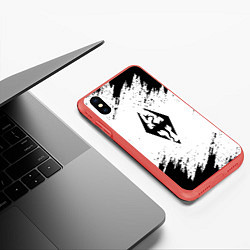 Чехол iPhone XS Max матовый The Elder Scrolls Online краски чёрные, цвет: 3D-красный — фото 2