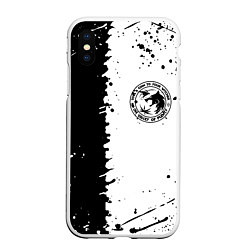 Чехол iPhone XS Max матовый The witcher краски текстура, цвет: 3D-белый