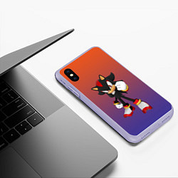 Чехол iPhone XS Max матовый Ёж Шэдоу Соник, цвет: 3D-светло-сиреневый — фото 2