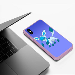 Чехол iPhone XS Max матовый Glaceon Pokemon, цвет: 3D-сиреневый — фото 2