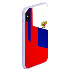 Чехол iPhone XS Max матовый Россия геометрия спортивная, цвет: 3D-светло-сиреневый — фото 2