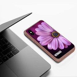 Чехол iPhone XS Max матовый Фиолетовый цветок - WOMAN, цвет: 3D-коричневый — фото 2