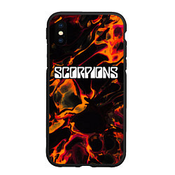Чехол iPhone XS Max матовый Scorpions red lava, цвет: 3D-черный