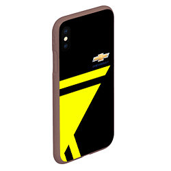 Чехол iPhone XS Max матовый Chevrolet yellow star, цвет: 3D-коричневый — фото 2