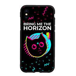 Чехол iPhone XS Max матовый Bring Me the Horizon - rock star cat, цвет: 3D-черный