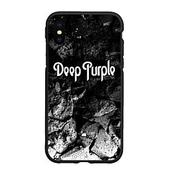 Чехол iPhone XS Max матовый Deep Purple black graphite, цвет: 3D-черный