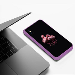 Чехол iPhone XS Max матовый Два маленьких гуся: Gussi ga-ga-ga, цвет: 3D-фиолетовый — фото 2