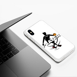 Чехол iPhone XS Max матовый Игрок, цвет: 3D-белый — фото 2