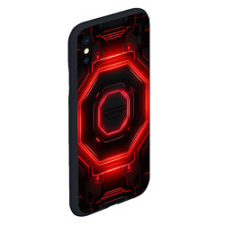 Чехол iPhone XS Max матовый Nvidia style black and red neon, цвет: 3D-черный — фото 2