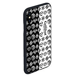 Чехол iPhone XS Max матовый Genshin Impact - black and white, цвет: 3D-черный — фото 2