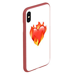 Чехол iPhone XS Max матовый Сердце в огне эмодзи, цвет: 3D-красный — фото 2