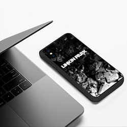 Чехол iPhone XS Max матовый Linkin Park black graphite, цвет: 3D-черный — фото 2