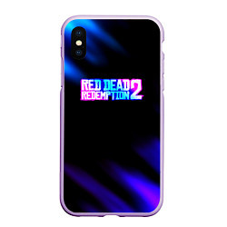 Чехол iPhone XS Max матовый Red dead redemption неоновые краски, цвет: 3D-сиреневый