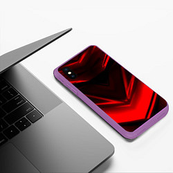 Чехол iPhone XS Max матовый Geometry stripes line, цвет: 3D-фиолетовый — фото 2