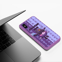 Чехол iPhone XS Max матовый Чикен ган иероглифы, цвет: 3D-фиолетовый — фото 2