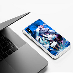 Чехол iPhone XS Max матовый Гию Томиока из Клинка рассекающего демонов, цвет: 3D-белый — фото 2