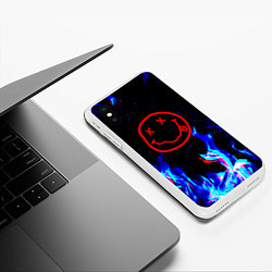 Чехол iPhone XS Max матовый Nirvana flame, цвет: 3D-белый — фото 2