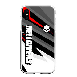 Чехол iPhone XS Max матовый Helldivers 2: Skull Logo, цвет: 3D-белый