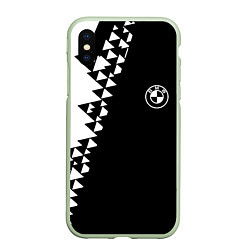 Чехол iPhone XS Max матовый BMW sport geometry steel, цвет: 3D-салатовый