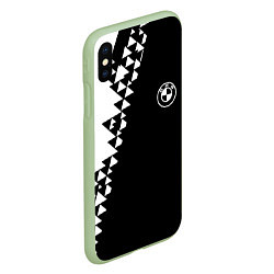 Чехол iPhone XS Max матовый BMW sport geometry steel, цвет: 3D-салатовый — фото 2