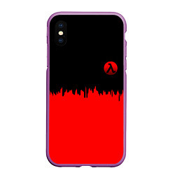 Чехол iPhone XS Max матовый Half life logo pattern steel