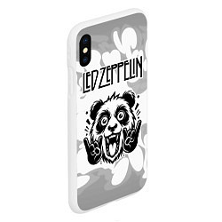 Чехол iPhone XS Max матовый Led Zeppelin рок панда на светлом фоне, цвет: 3D-белый — фото 2