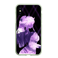 Чехол iPhone XS Max матовый Сакура в силуэте Зеро ту, цвет: 3D-салатовый