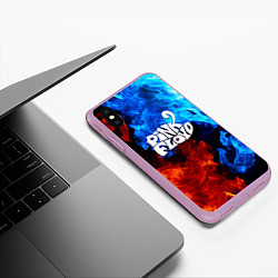 Чехол iPhone XS Max матовый Pink floyd битва огней, цвет: 3D-сиреневый — фото 2