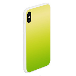 Чехол iPhone XS Max матовый Градиент лимонный жёлто-салатовый, цвет: 3D-белый — фото 2