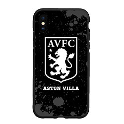 Чехол iPhone XS Max матовый Aston Villa sport на темном фоне, цвет: 3D-черный