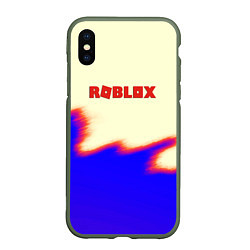 Чехол iPhone XS Max матовый Roblox краски текстура game, цвет: 3D-темно-зеленый