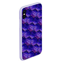 Чехол iPhone XS Max матовый Сине-фиолетовая стеклянная мозаика, цвет: 3D-светло-сиреневый — фото 2