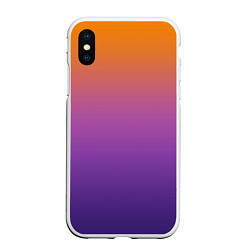 Чехол iPhone XS Max матовый Градиент оранжево-фиолетовый, цвет: 3D-белый