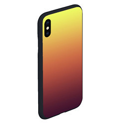 Чехол iPhone XS Max матовый Градиент приглушённый жёлто-бордовый, цвет: 3D-черный — фото 2