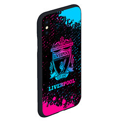 Чехол iPhone XS Max матовый Liverpool - neon gradient, цвет: 3D-черный — фото 2