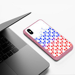 Чехол iPhone XS Max матовый Marshmello russia color, цвет: 3D-малиновый — фото 2