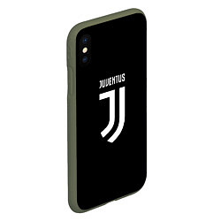 Чехол iPhone XS Max матовый Juventus sport fc белое лого, цвет: 3D-темно-зеленый — фото 2