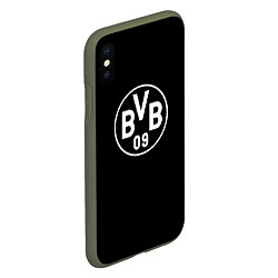 Чехол iPhone XS Max матовый Borussia sport fc белое лого, цвет: 3D-темно-зеленый — фото 2