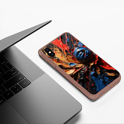 Чехол iPhone XS Max матовый Красные красочные брызги, цвет: 3D-коричневый — фото 2