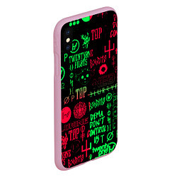 Чехол iPhone XS Max матовый Twenty one pilots pattern rock steel, цвет: 3D-розовый — фото 2